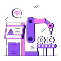 Machine learning icon, editable vector