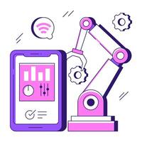 Trendy design icon of mobile packing robot vector