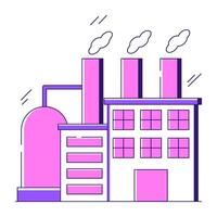 Conceptual flat design icon of power plant vector