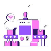 Trendy design icon of mobile packing robot vector