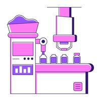 Bottle filling robot icon in unique design vector