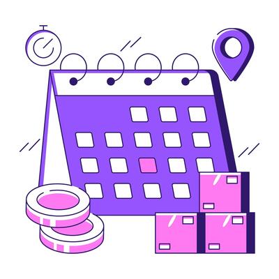 Perfect design illustration of parcel schedule