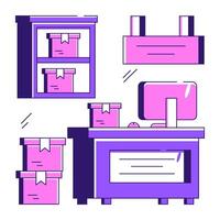 Modern design illustration of reception desk vector