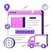 An illustration design of online package vector
