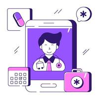 A unique design illustration of online doctor vector
