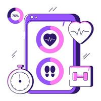 Trendy design of mobile medical app vector
