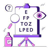 Modern design illustration of eye test vector