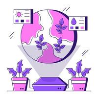 Conceptual design illustration of global ecology vector