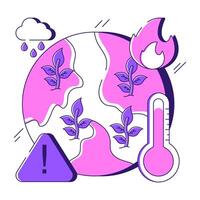 An illustration design of global warming vector