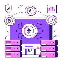 design of ethereum coin vector