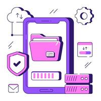 A unique design illustration of mobile folder vector