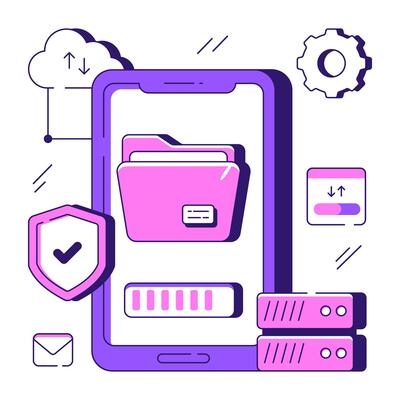 A unique design illustration of mobile folder