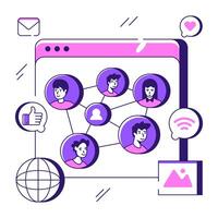 An illustration design of online team isolated on white background vector