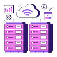 A unique design illustration of cloud server vector