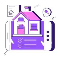 Modern design illustration of online home vector