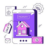 An illustration design of mobile property vector