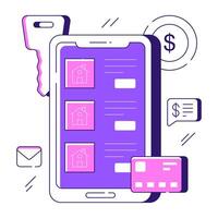 A flat design illustration of real estate app vector