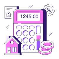 Perfect design illustration of home calculation vector