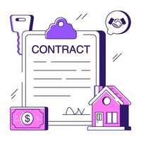 Creative design illustration of contract paper vector