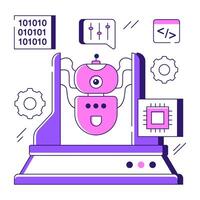An illustration design of online robot vector