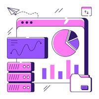 A trendy design illustration of web statistics vector