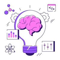 Modern design illustration of brain idea vector