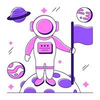 A unique design illustration of space mission accomplished vector