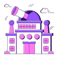 Editable design illustration of observatory building vector