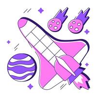 Conceptual flat design illustration of projectile vector