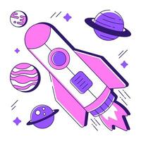Conceptual flat design illustration of projectile vector