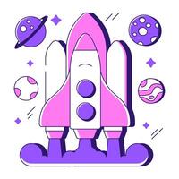 A flat design of space shuttle vector