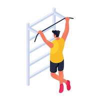 Trendy design illustration of pull up exercise vector
