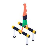 A colored design illustration of handstand workout vector