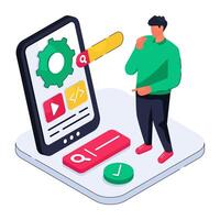 A unique design illustration of mobile development vector