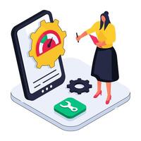Modern design illustration of mobile speed optimization vector