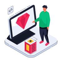 Trendy design illustration of premium coding vector