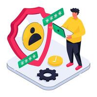 Perfect design illustration of user security vector