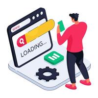 A unique design illustration of webpage loading vector