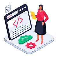 Unique design illustration of web coding vector