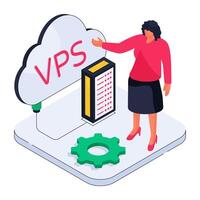 A unique design illustration of cloud database vector