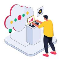 Editable design illustration of cloud analytics vector