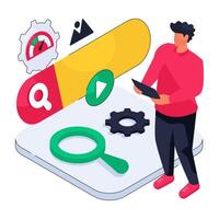 Modern design illustration of search vector