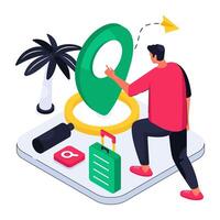 An illustration design of travel location vector