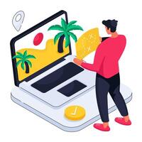 Trendy design illustration of online island vector