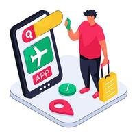 A unique design illustration of mobile ticket vector