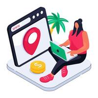 Creative design illustration of online location vector
