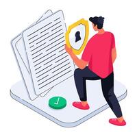 An illustration design of secure file vector