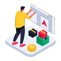 A beautiful design illustration of online parcel vector