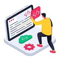 Unique design illustration of web coding vector