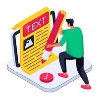 Trendy design illustration of text writing vector